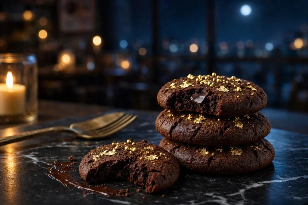Midnight Chocolate Gold Cookies
