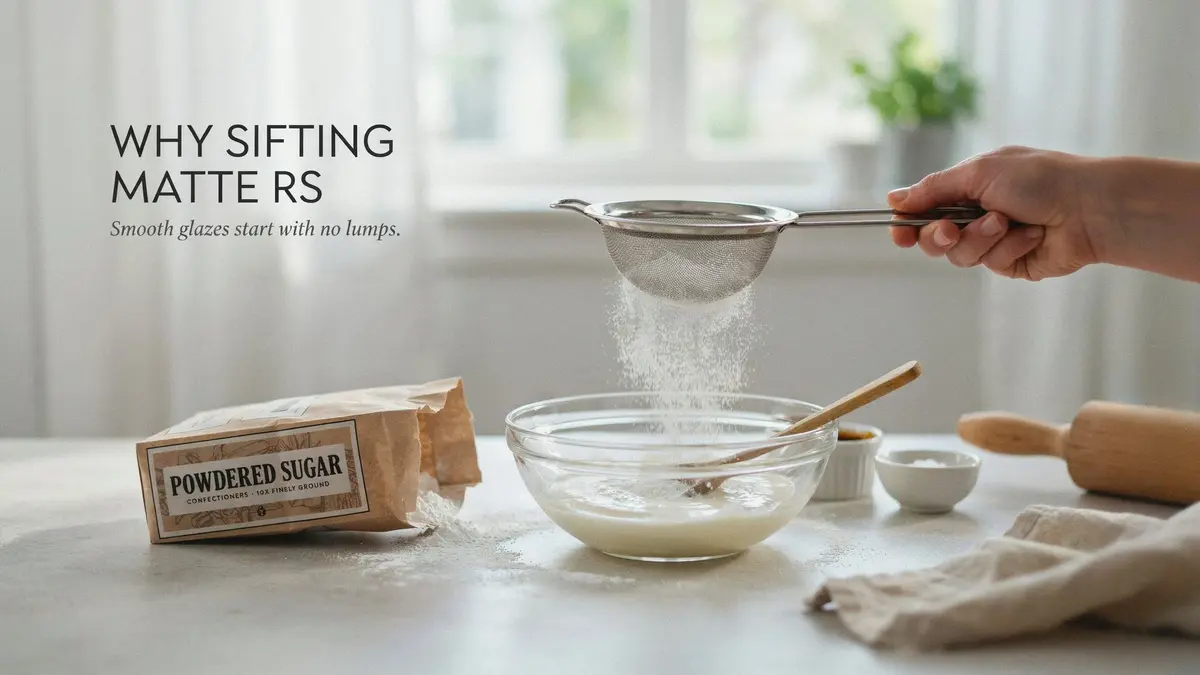 sifting powdered sugar